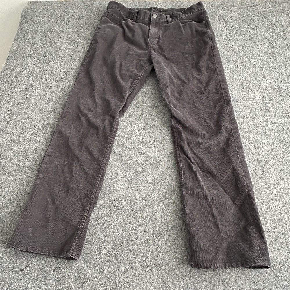 Calvin Klein Pants Mens 34x30 Corduroy washed Black Straight Fit Casual Trousers